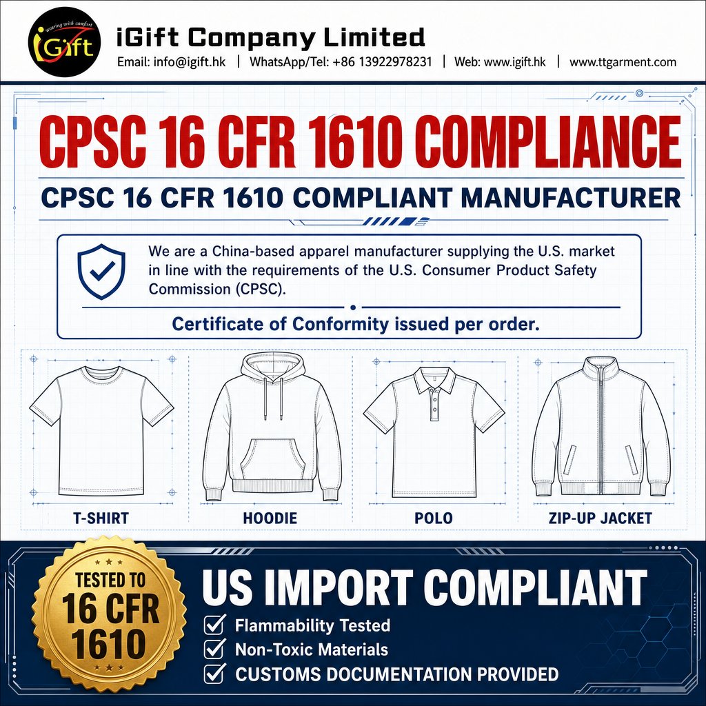 CPSC 16 CFR 1610 compliant — before your next US drop