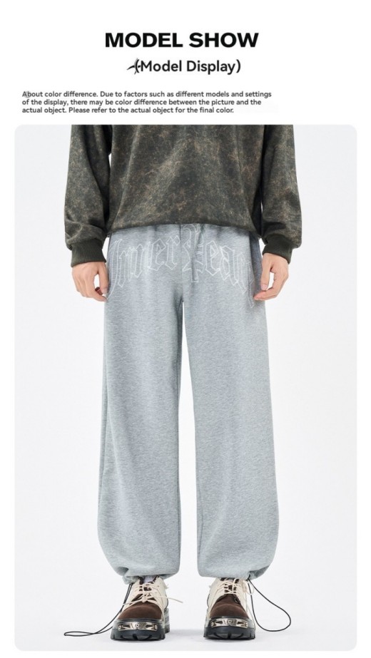 Product image: TTgarment  Wide Leg Casual Pants for Men Laser Engraving Logo LEL006