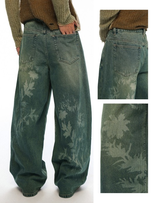 TTgarment Vintage Laser Burned Denim Jeans LEL001
