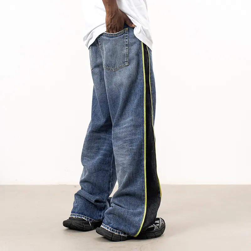 TTgarment Washed Custom Patchwork Jeans
