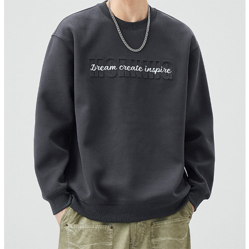 TTgarment Vintage Steel Stamp Printed Round Neck Sweater DA004