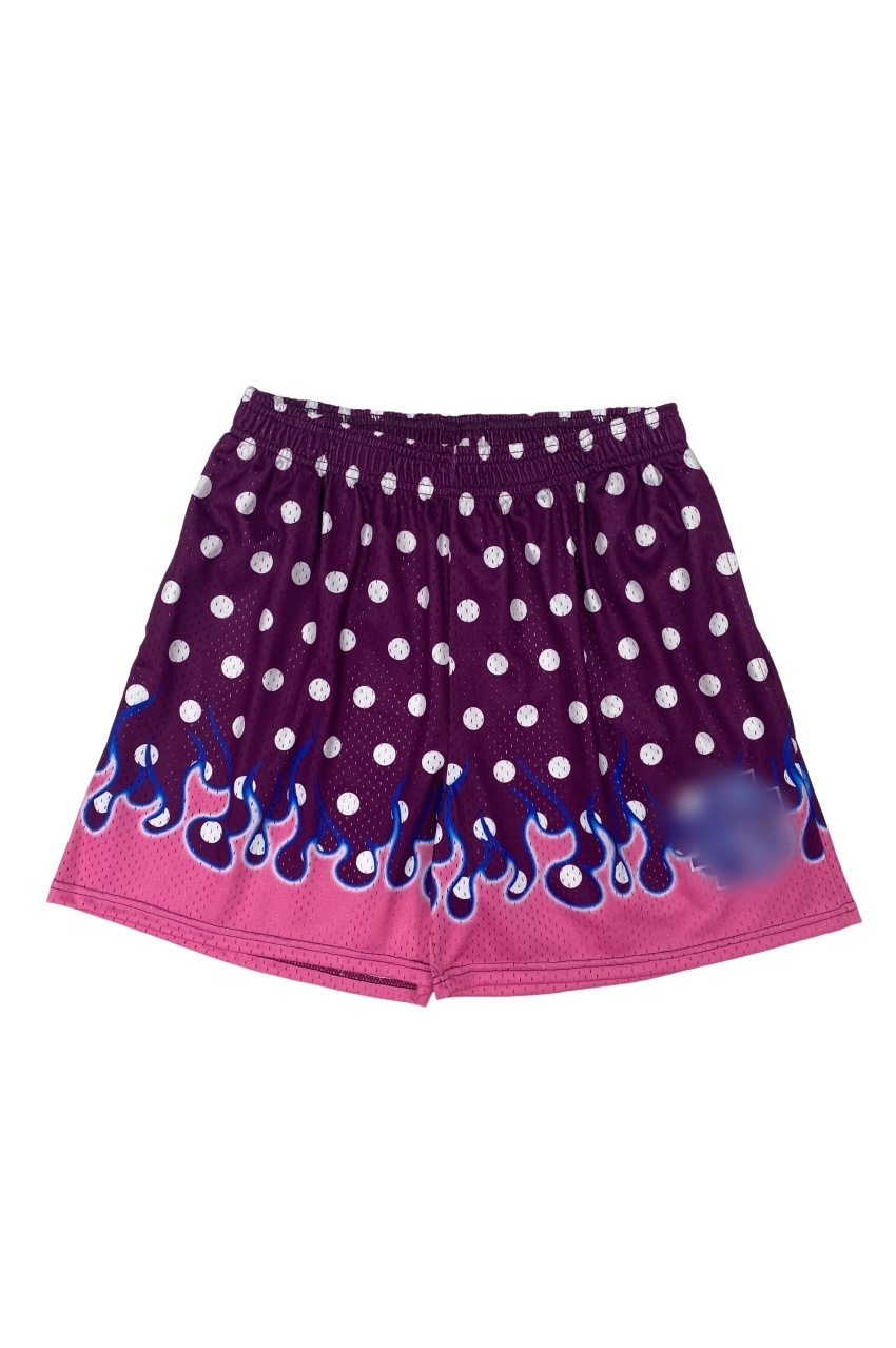 TTgarment  Summer quick-drying color-blocked polka dot flame mesh shorts, American street basketball shorts   U448